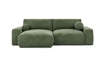 S-STYLE Ecksofa mit Schlaffunktion Puffy links Grün