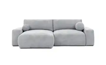 S-STYLE Ecksofa mit Schlaffunktion Puffy links Hellgrau