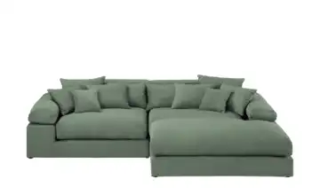 smart Ecksofa Lianea rechts Dunkelgrün Feincord