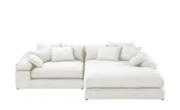smart Ecksofa Lianea rechts Creme Flachgewebe fein