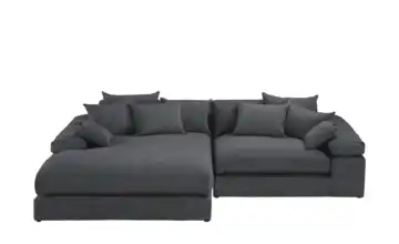 smart Ecksofa Lianea links Anthrazit Flachgewebe fein