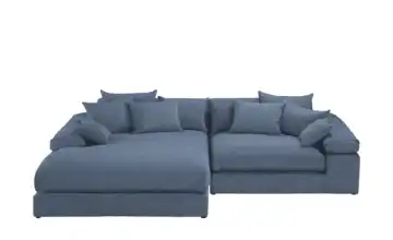 smart Ecksofa Lianea links Blau Flachgewebe fein