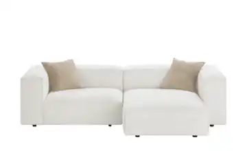 Ecksofa Noé rechts Flachgewebe grob Weiß