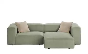 Ecksofa Noé rechts Flachgewebe grob Grün
