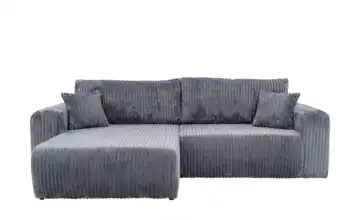 Ecksofa mit Schlaffunktion Henna Dunkelgrau Cordstoff grob