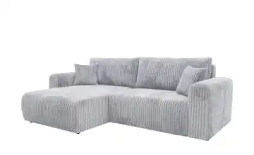 Ecksofa mit Schlaffunktion Henna Hellgrau Cordstoff grob