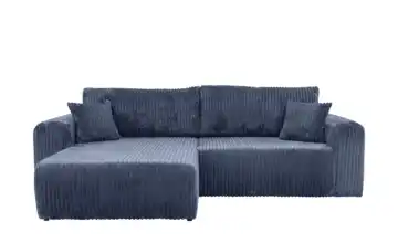 Ecksofa mit Schlaffunktion Henna Dunkelblau Cordstoff grob