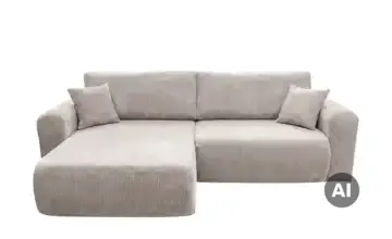 Ecksofa mit Schlaffunktion Henna Beige Cordstoff