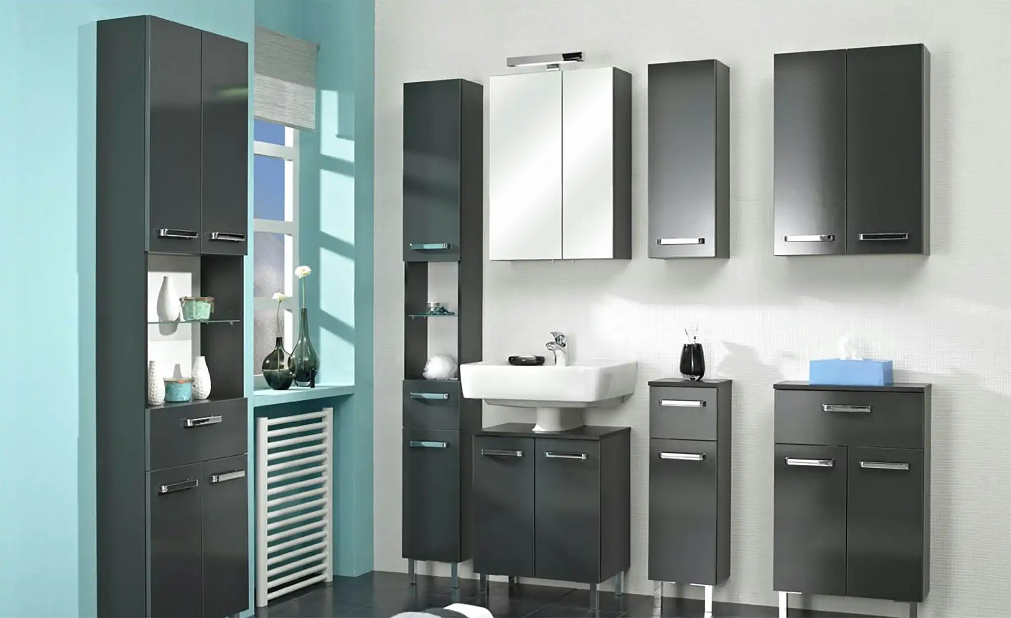 uno Bad-Unterschrank  Monti ¦ grau ¦ Maße (cm): B: 50 H: 81 T: 20.0 Schränk günstig online kaufen