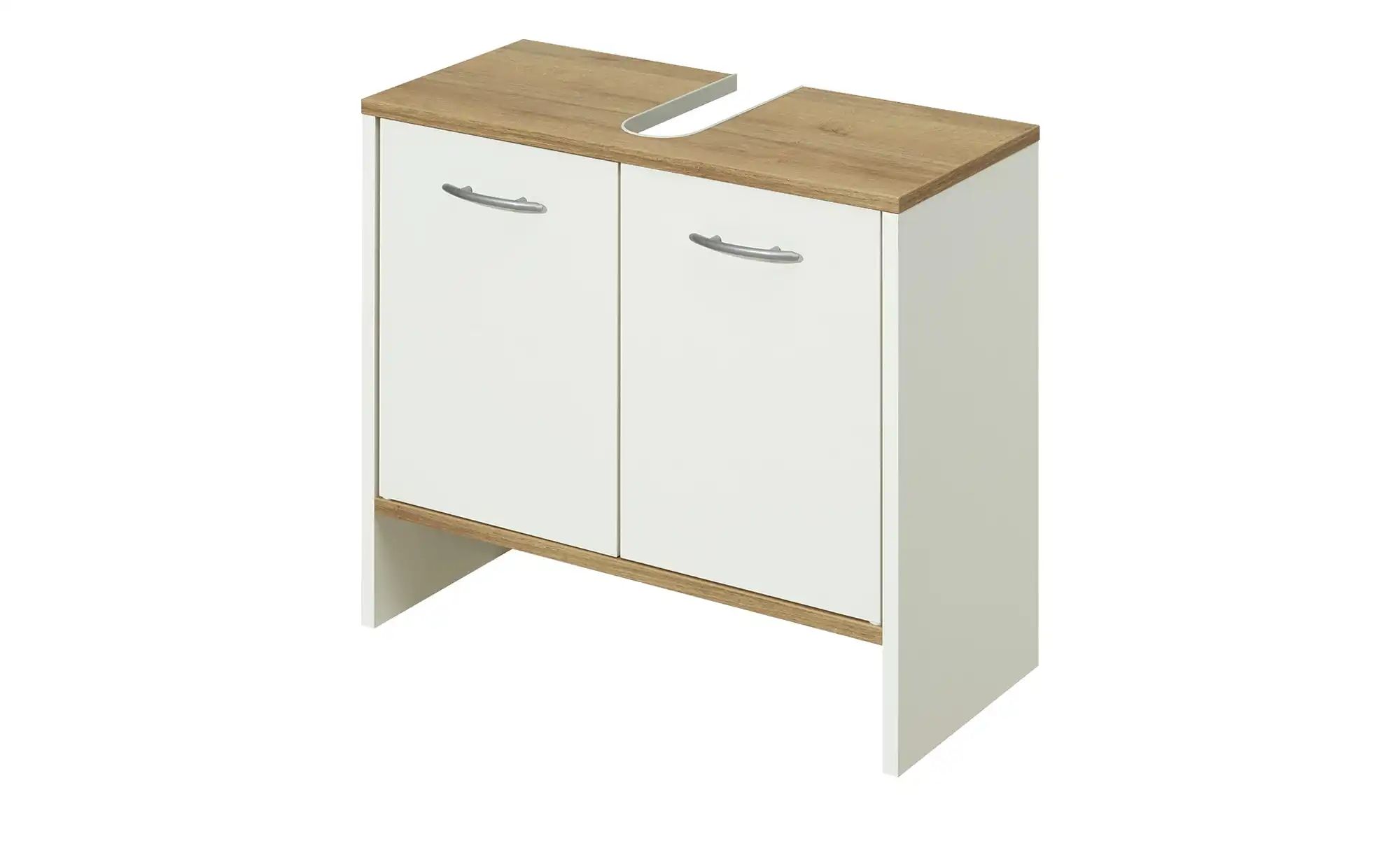 Pelipal Waschbeckenunterschrank Quickset 305 Weiß Perl/Riviera Eiche 62 cm günstig online kaufen