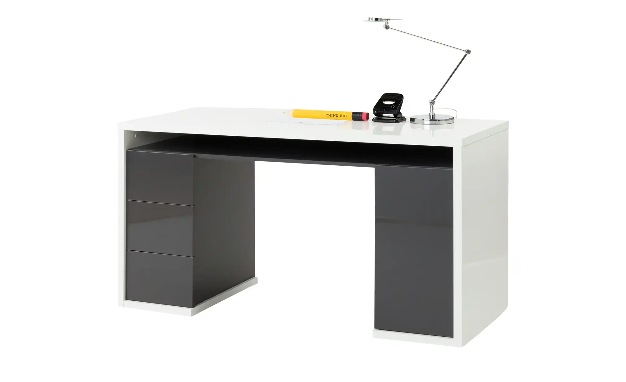 Schreibtisch mit Unterschränken  Iller ¦ mehrfarbig ¦ Maße (cm): B: 140 H: 75 T: 60 Tische > Schreibtische - Höffner
