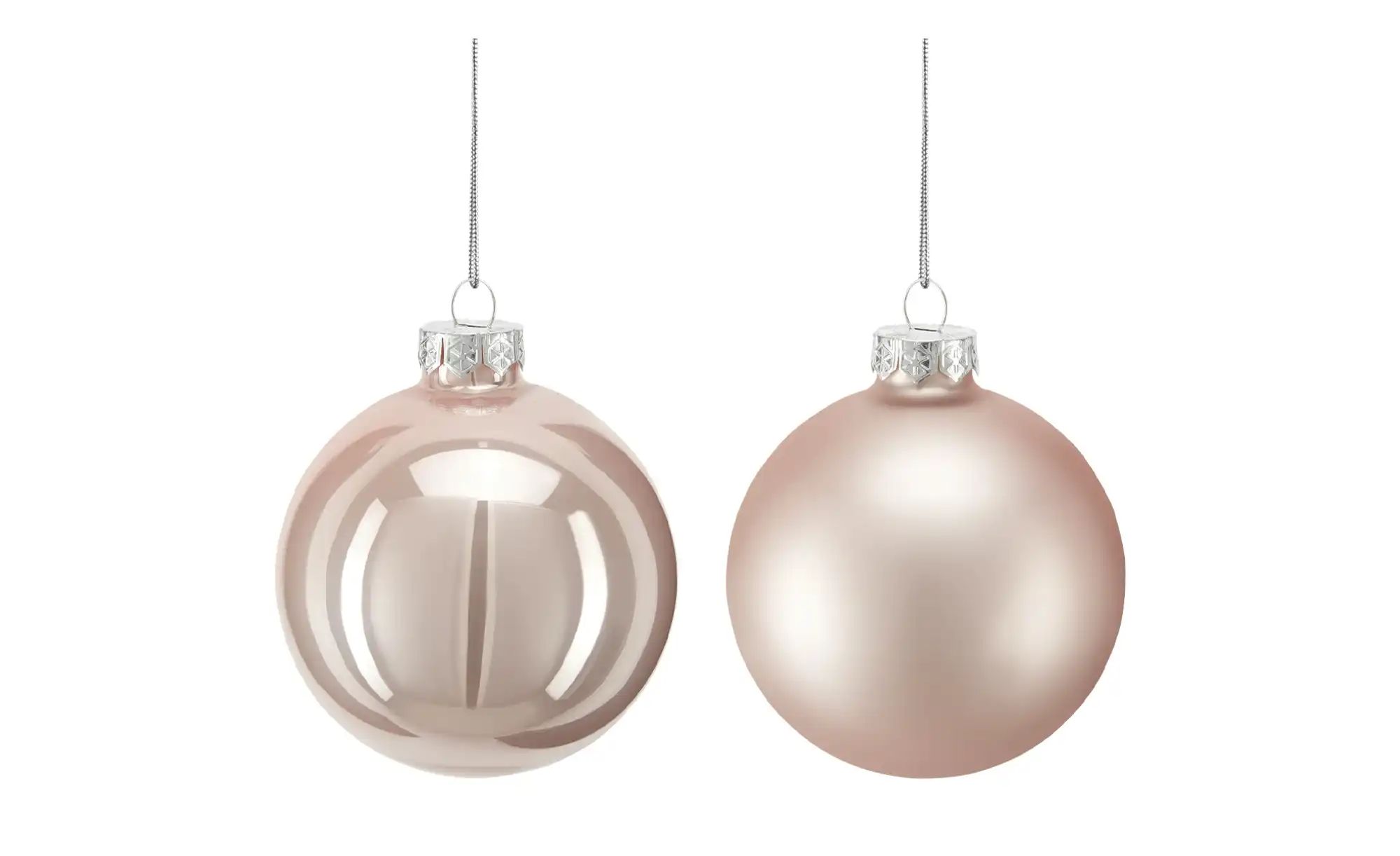 Kaemingk Weihnachtsbaumkugel, Weihnachtskugeln Glas 8cm 6 Stück - Rosa günstig online kaufen