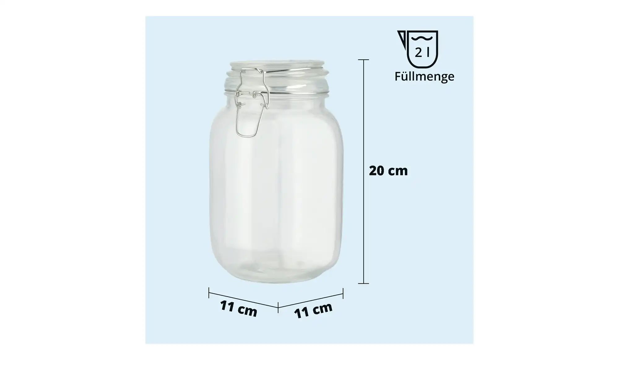 Thumbnail - KHG Aufbewahrungsglas ¦ transparent/klar ¦ Maße (cm): H: 20 Ø: 11 Küchenzubehör & Helfer > Küchenhelfer - Höffner