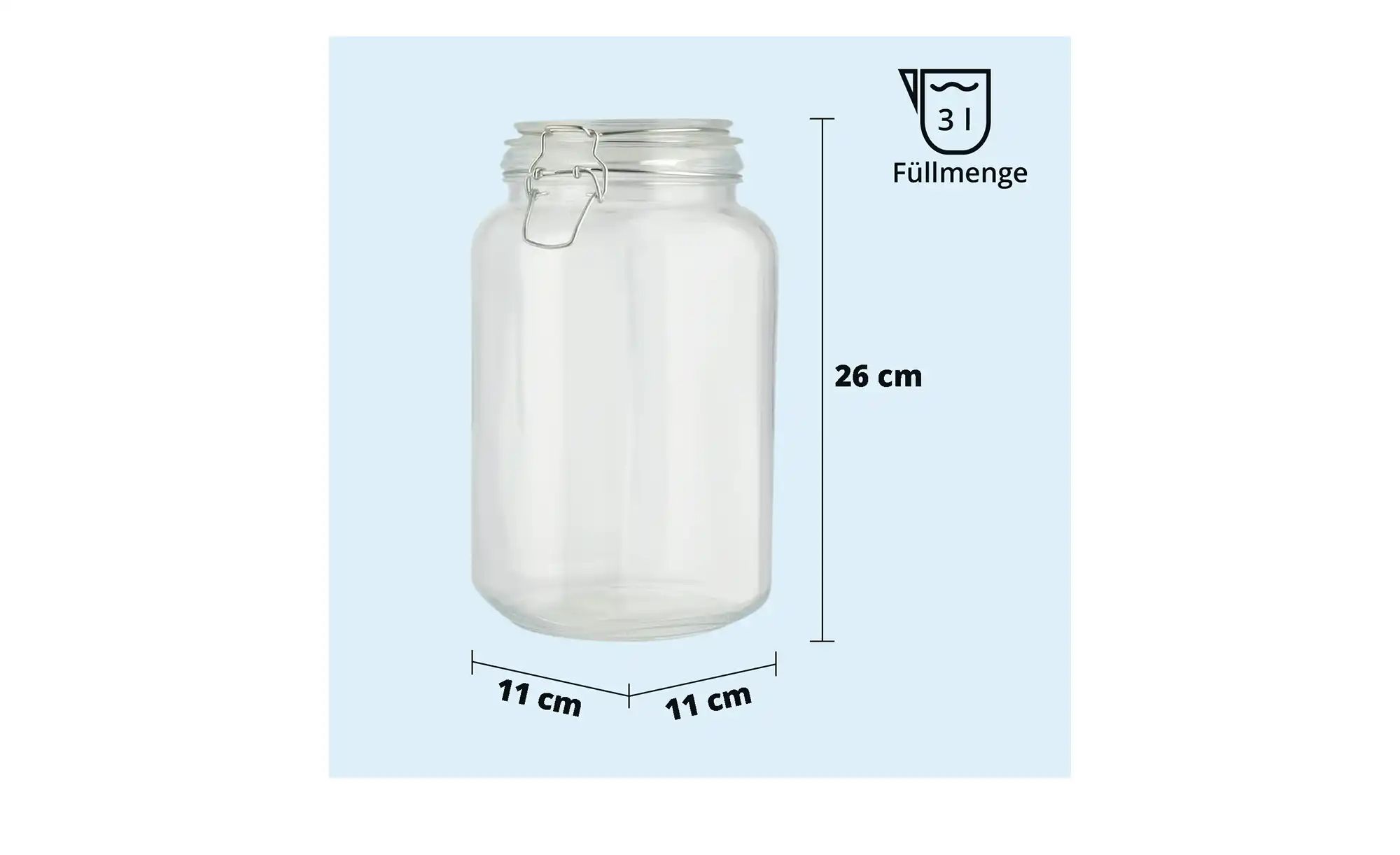 KHG Aufbewahrungsglas   ¦ transparent/klar ¦ Maße (cm): H: 26  Ø: 11 Küchen günstig online kaufen