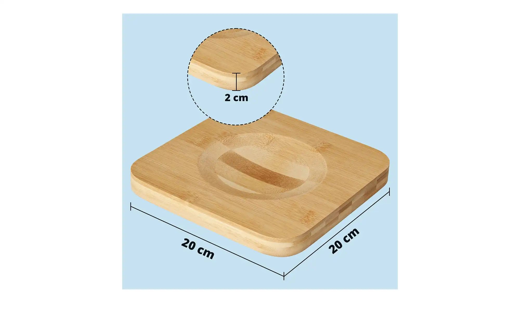 Thumbnail - KHG Bambusbrett mit Wiegemesser ¦ holzfarben ¦ Bambus ¦ Maße (cm): B: 20 H: 2 Küchenzubehör & Helfer > Schneidebretter...