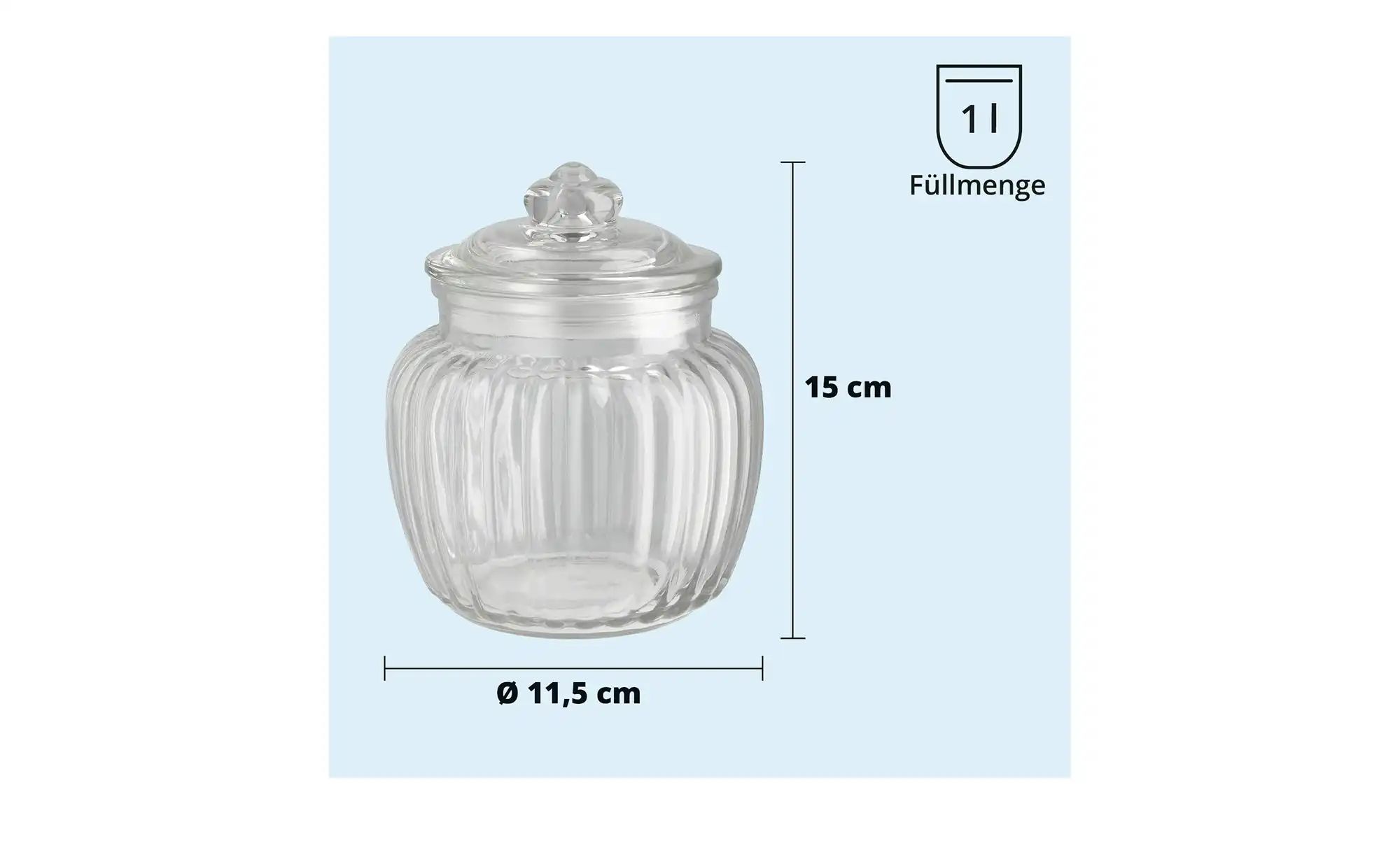 KHG Aufbewahrungsglas   ¦ transparent/klar ¦ Maße (cm): H: 15  Ø: 11.5 Küch günstig online kaufen