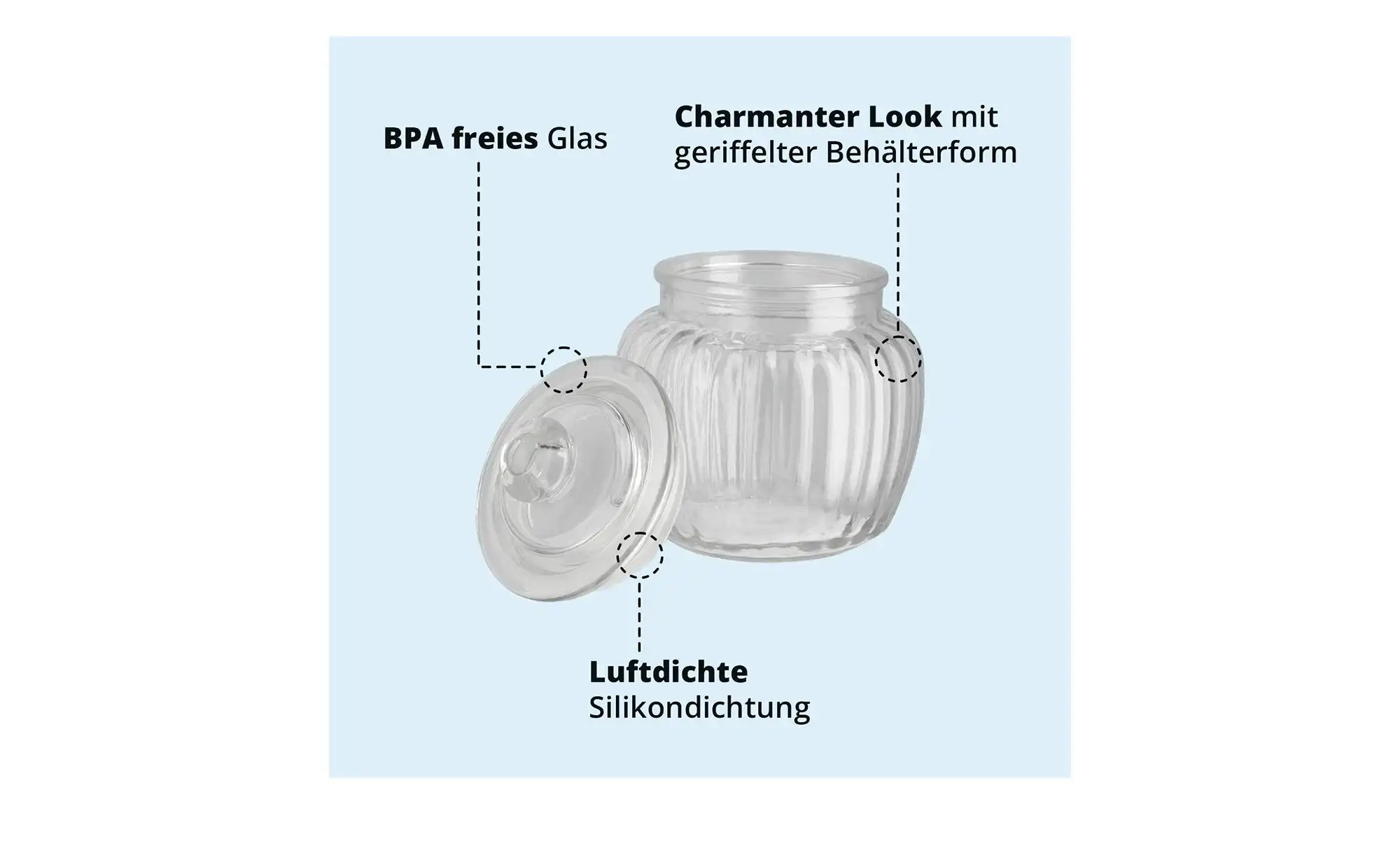 Thumbnail - KHG Aufbewahrungsglas ¦ transparent/klar ¦ Maße (cm): H: 15 Ø: 11.5 Küchenzubehör & Helfer > Küchenhelfer - Höffner