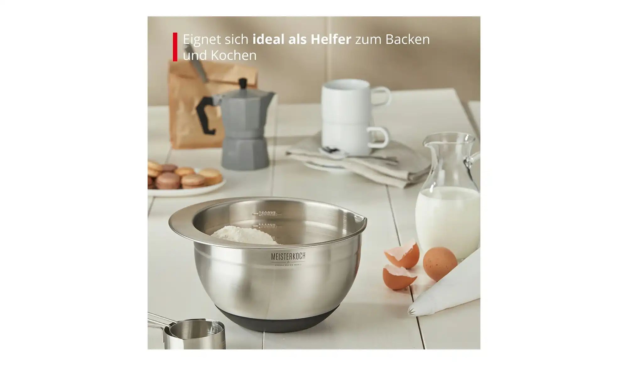 Meisterkoch Schüssel 2 5 Liter   ¦ silber ¦ Edelstahl ¦ Maße (cm): H: 12  Ø günstig online kaufen