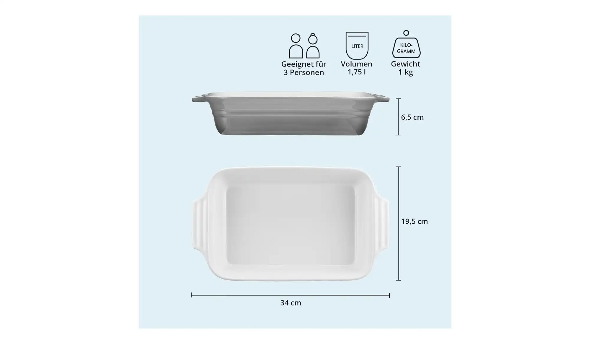 KHG Auflaufform   ¦ grau ¦ Steinzeug/Steingut ¦ Maße (cm): B: 19,5 H: 6,5 K günstig online kaufen