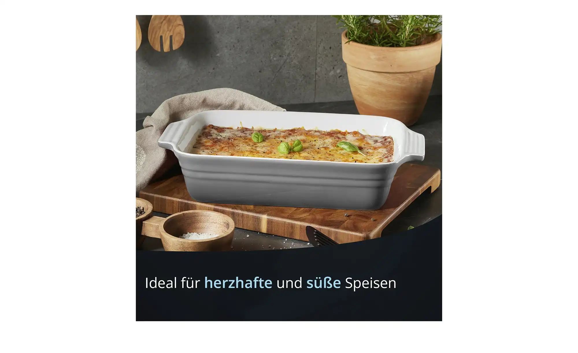 KHG Auflaufform   ¦ grau ¦ Steinzeug/Steingut ¦ Maße (cm): B: 23 H: 8 Küche günstig online kaufen