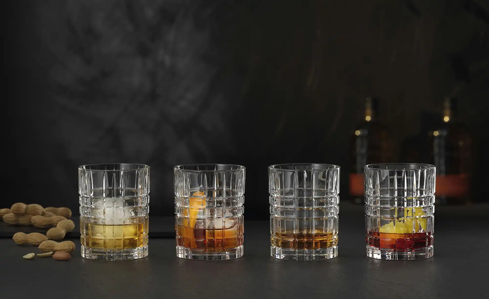 Nachtmann Whiskyglas 4er Set Square ¦ transparent/klar ¦ Glas ¦ Maße (cm): günstig online kaufen