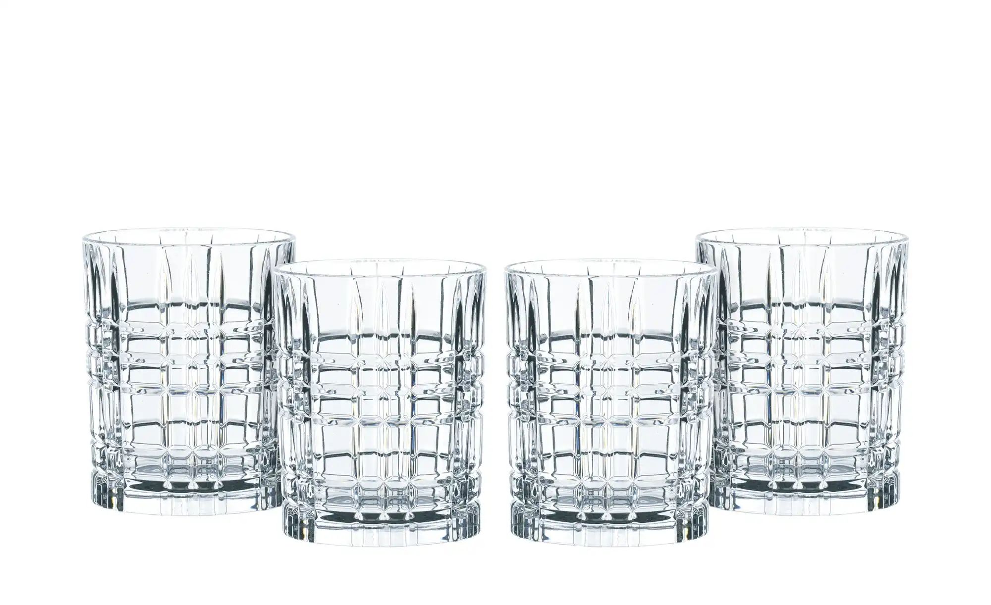 Nachtmann Whiskyglas 4er Set Square ¦ transparent/klar ¦ Glas ¦ Maße (cm): günstig online kaufen