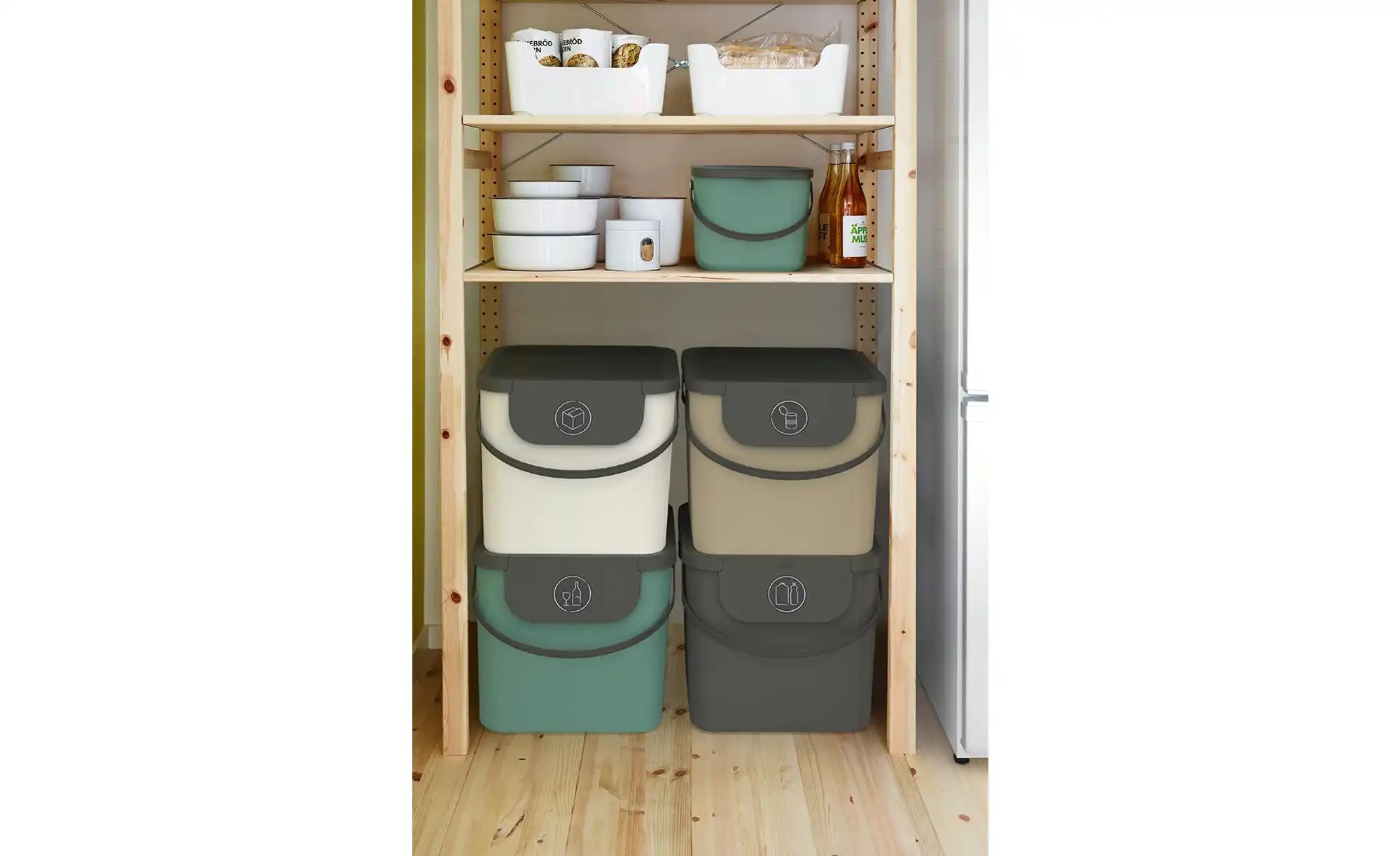 Thumbnail - Rotho Müllsystem  Albula ¦ grün ¦ Kunststoff ¦ Maße (cm): B: 40 H: 34 T: 23.5 Küchenzubehör & Helfer > Abfallbehälter - ...