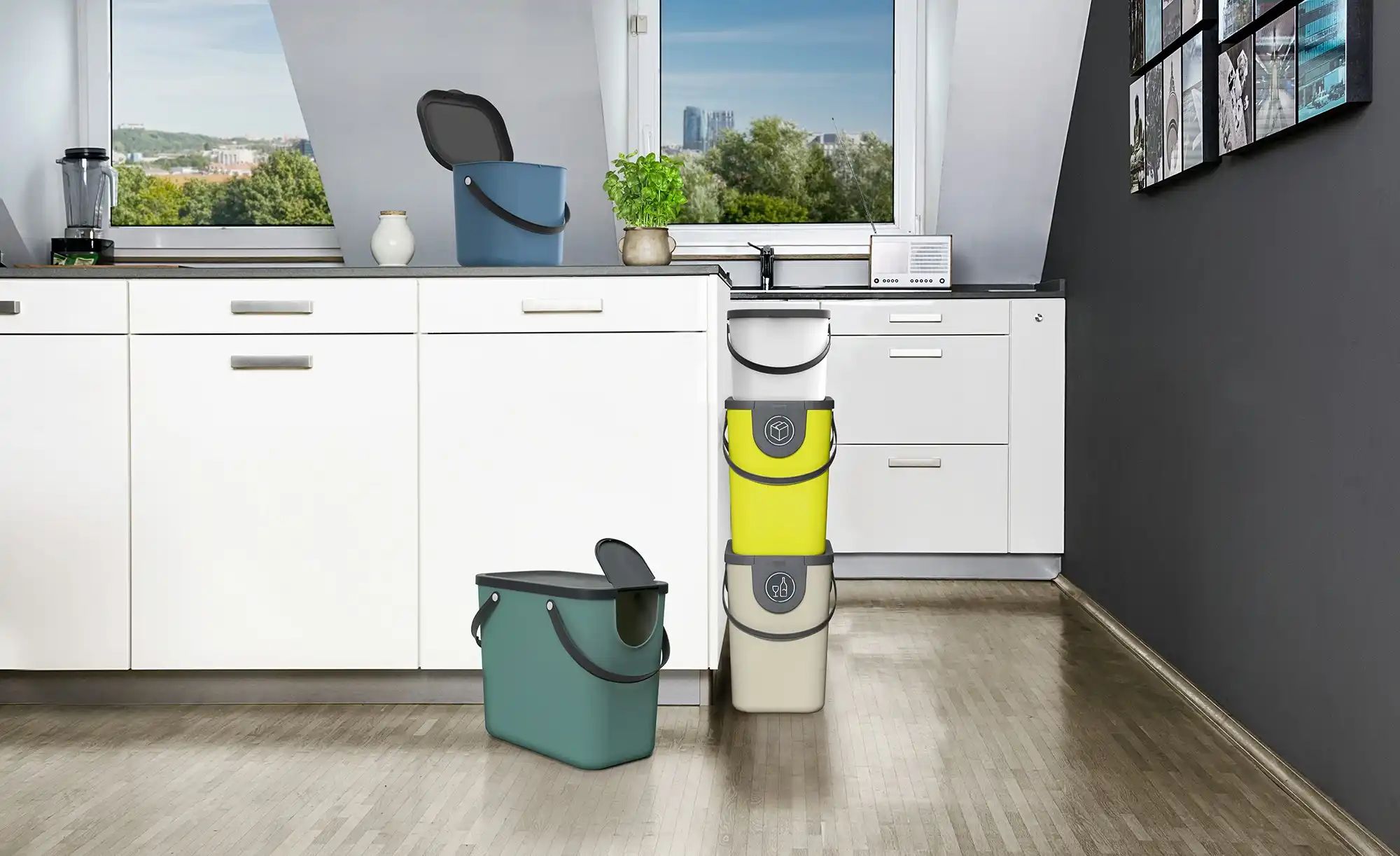 Rotho Müllsystem  Albula ¦ grau ¦ Kunststoff ¦ Maße (cm): B: 23,5 H: 20,8 T günstig online kaufen