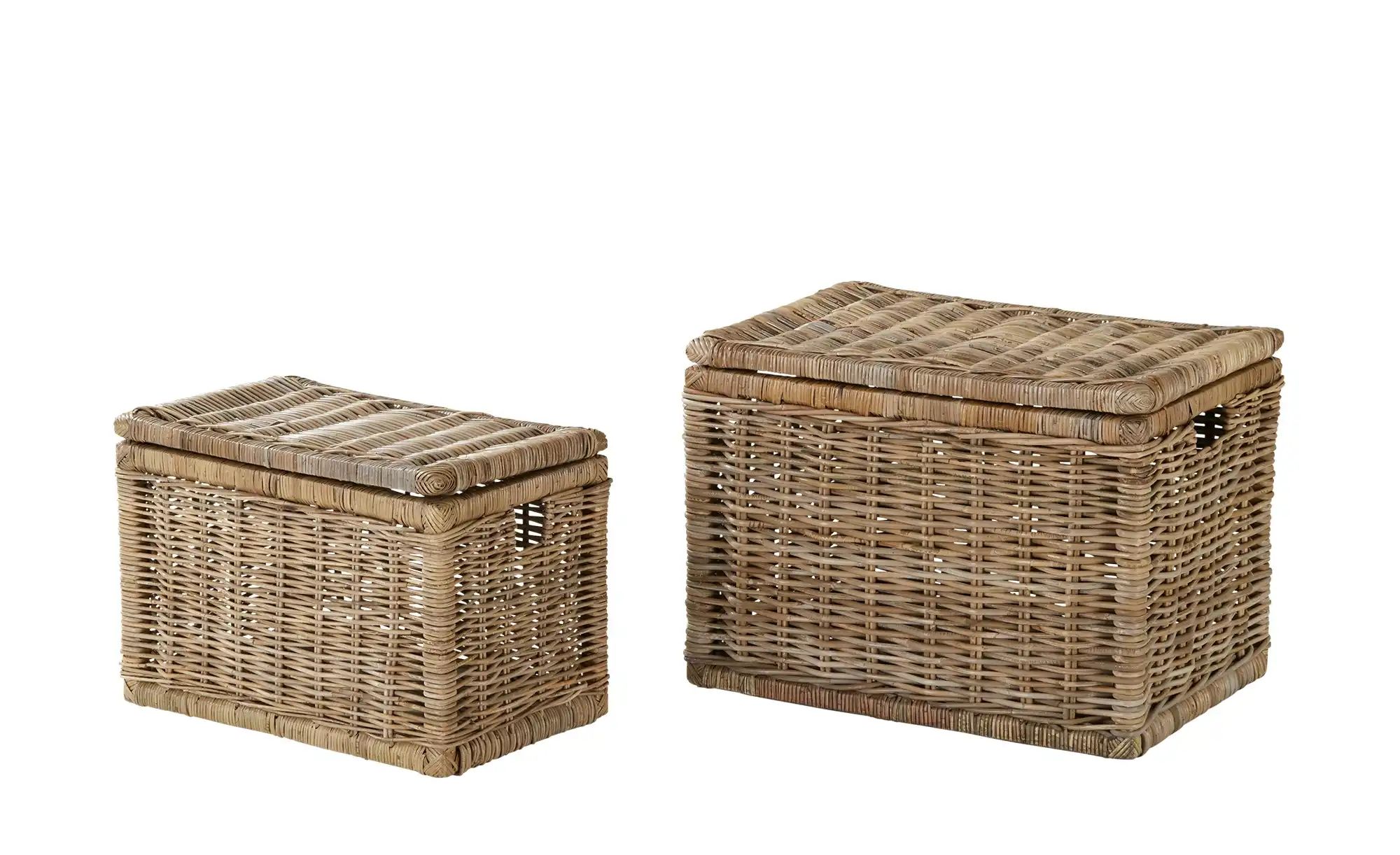 Aufbewahrungskorb, 2er Set ¦ holzfarben ¦ Rattan ¦ Maße (cm): B: 69 H: 51 T günstig online kaufen