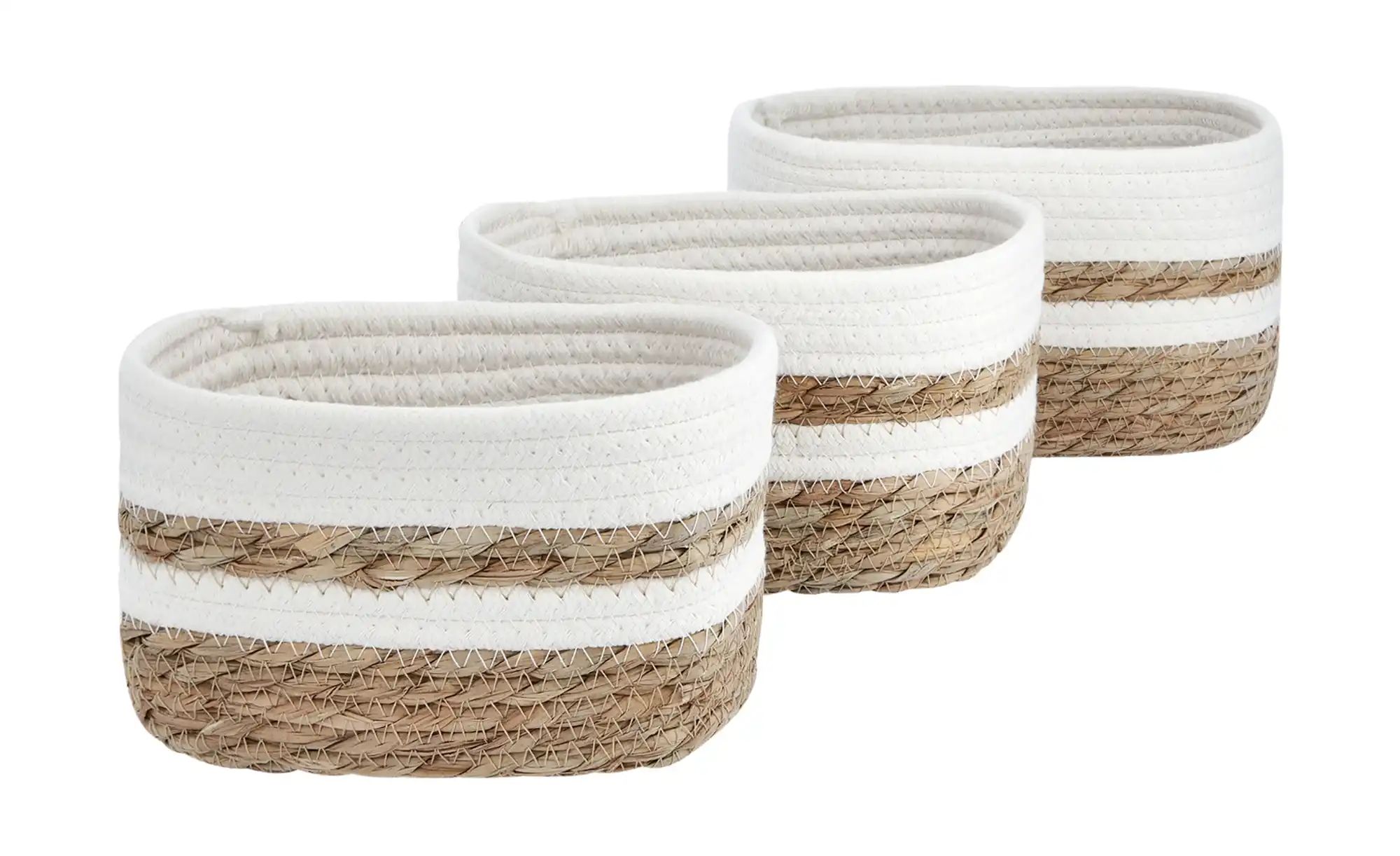 Aufbewahrungskörbe  3er-Set   ¦ mehrfarbig ¦ Seegras,Baumwolle,Polyester ¦ günstig online kaufen