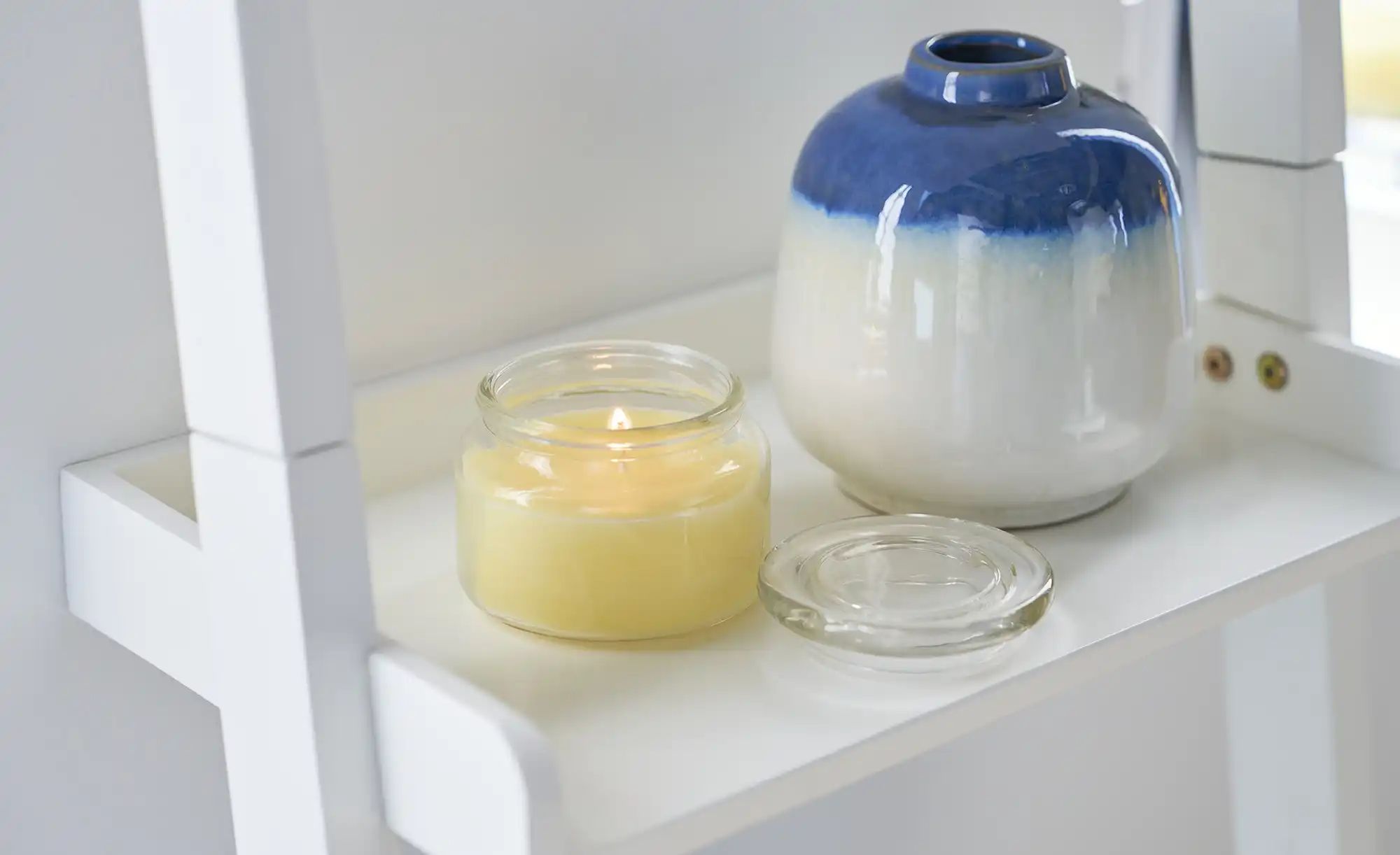 Kerze im Glas   ¦ creme ¦ Wachs,Glas ¦ Maße (cm): H: 8,5  Ø: 9.8 Accessoire günstig online kaufen