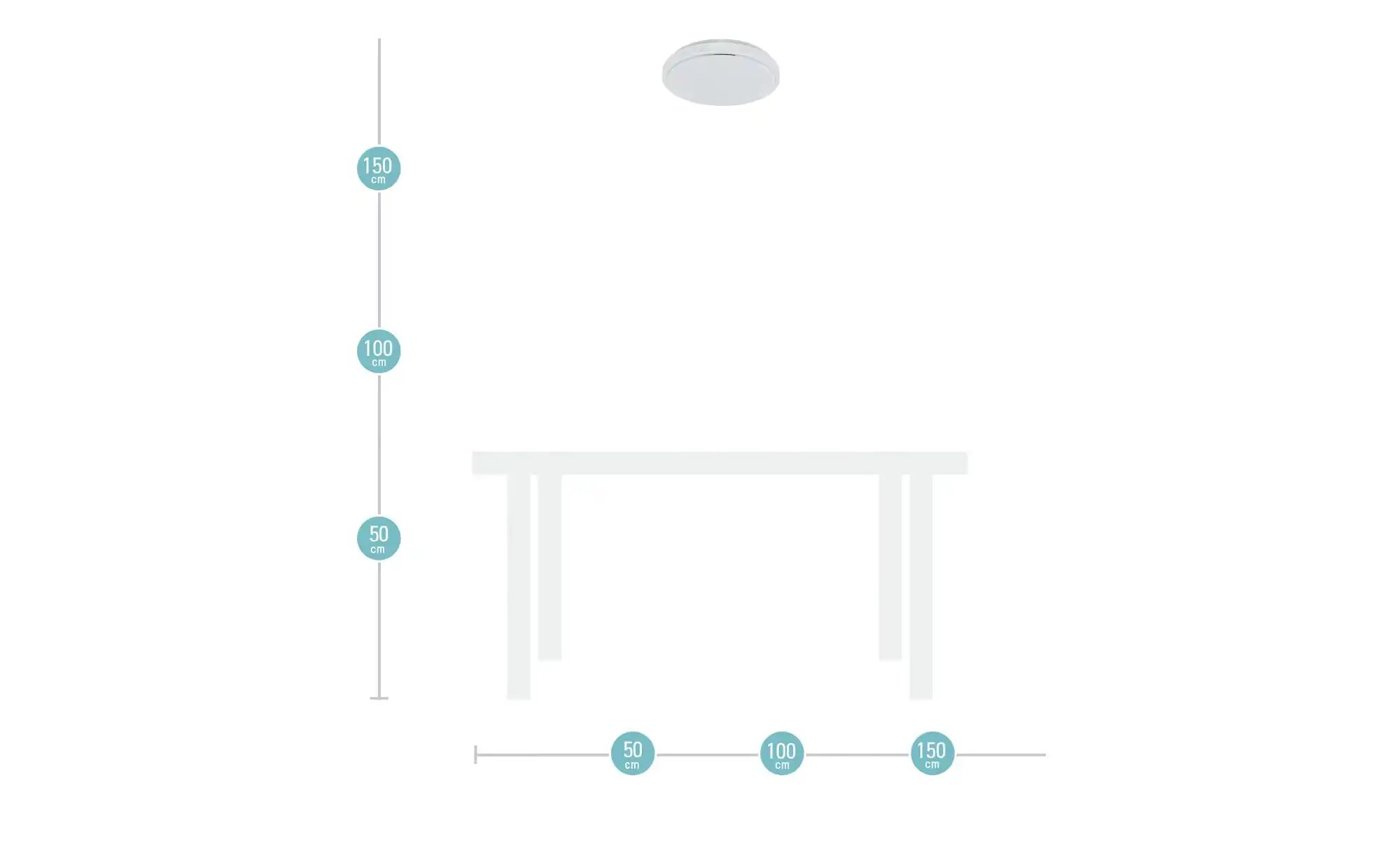 KHG LED-Deckenleuchte, mit Fernbedienung ¦ weiß ¦ Maße (cm): H: 10  Ø: 38.5 günstig online kaufen