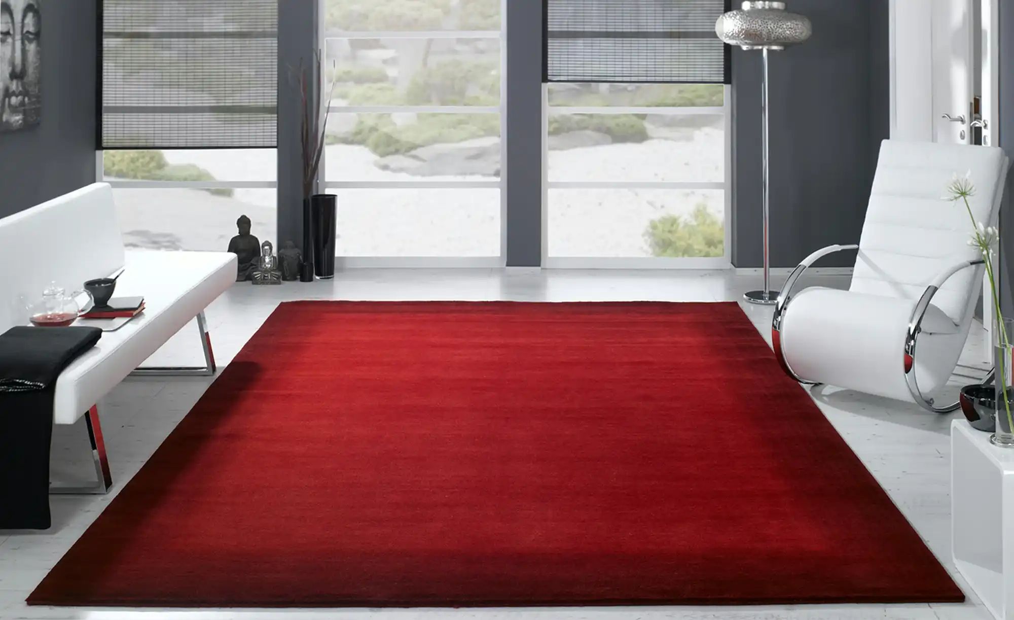 Handgeknüpfter Naturteppich  Vinciano Tami ¦ rot ¦ Wolle ¦ Maße (cm): B: 14 günstig online kaufen