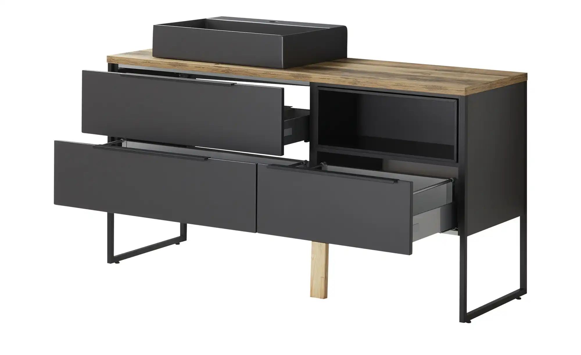 Thumbnail - Waschtischkombination Abajasee ¦ grau ¦ Maße (cm): B: 154,6 Schränke > Badschränke > Komplett-Badkombinationen - Höffne...