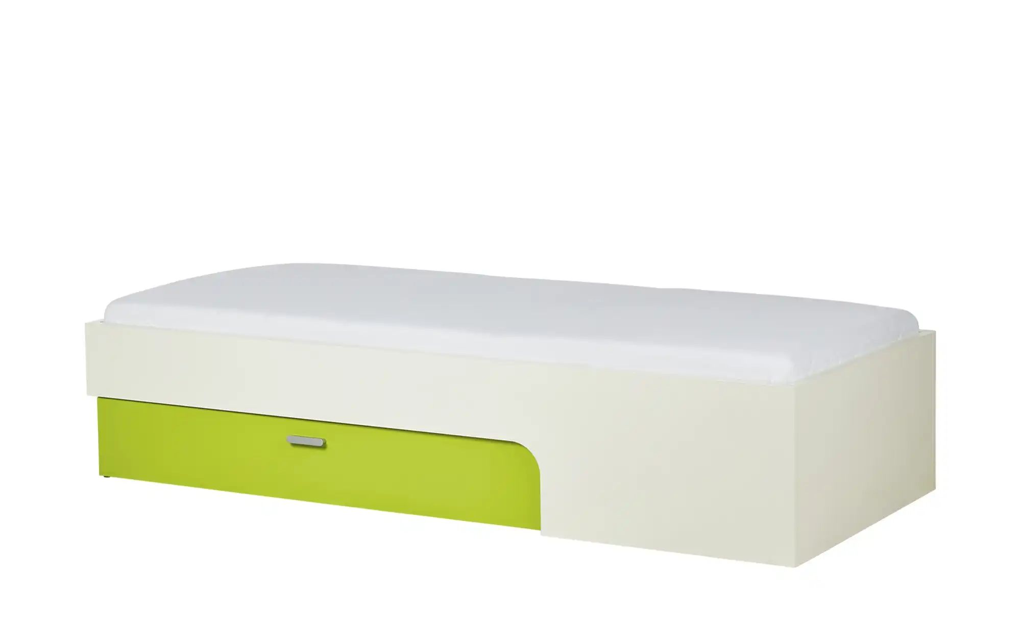 Liege mit Bettkasten 100x200 - weiß/grün Maddox
