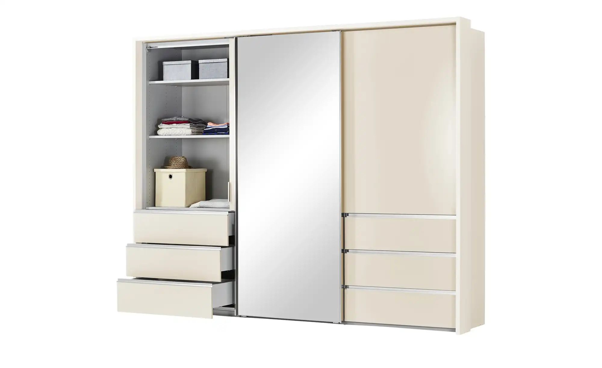 Schwebetürenschrank, 3-türig  Mitta ¦ creme ¦ Maße (cm): B: 260 H: 240 T: 6 günstig online kaufen