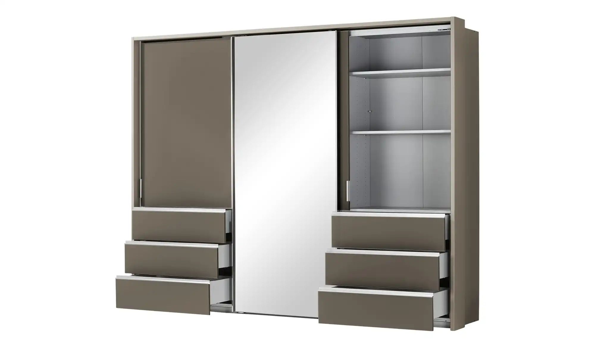 Schwebetürenschrank  3-türig  Mitta ¦ braun ¦ Maße (cm): B: 310 H: 240 T: 7 günstig online kaufen