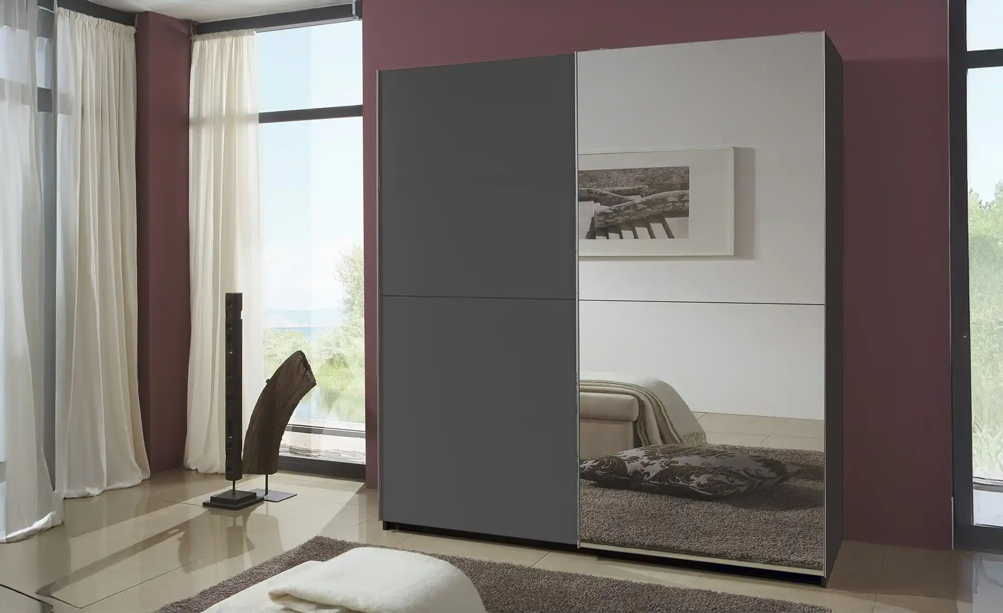 Thumbnail - Schwebetürenschrank  Quilty ¦ grau ¦ Maße (cm): B: 179 H: 198 T: 65.0 Schränke > Kleiderschränke > Schwebetürenschränke ...