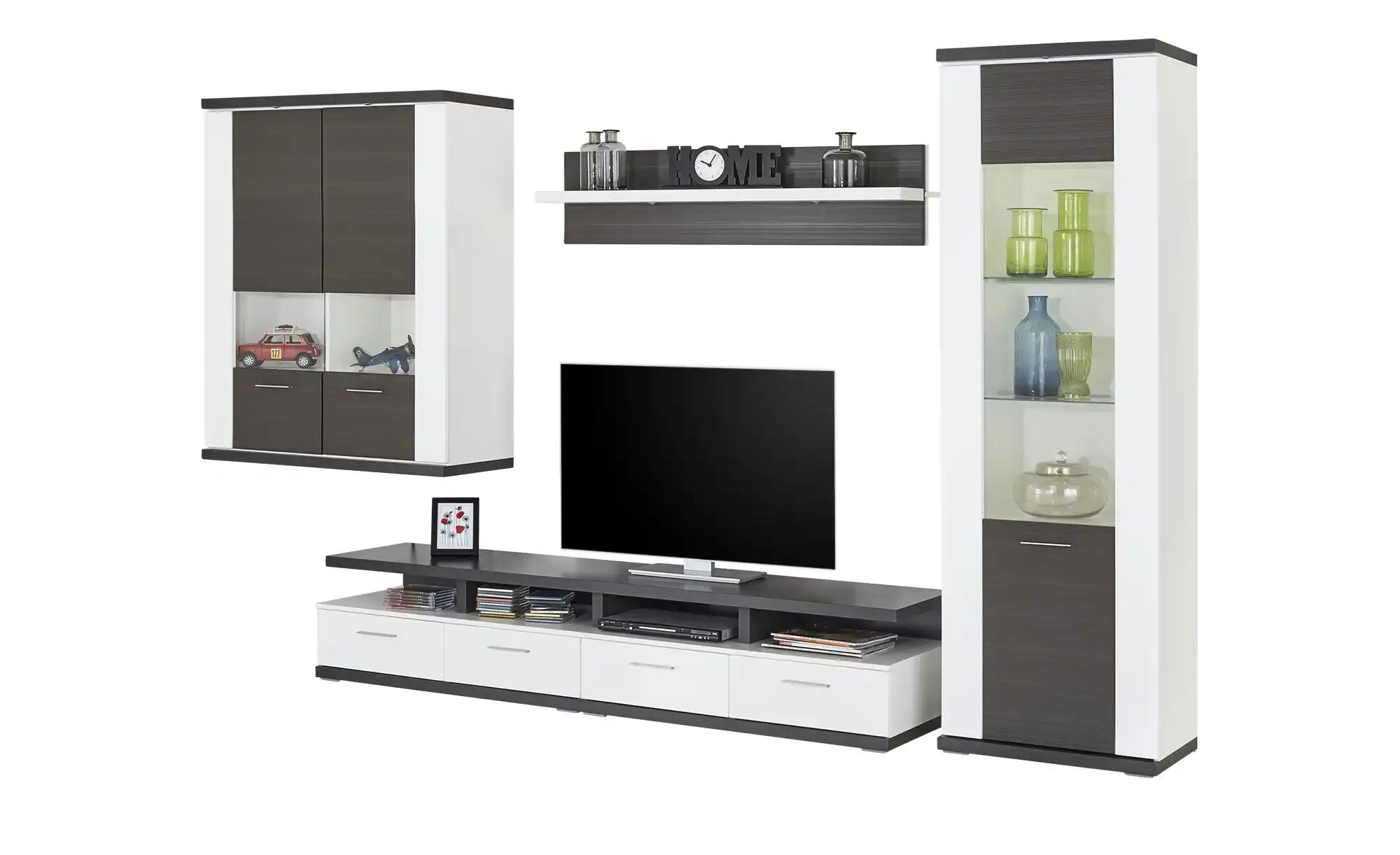 uno Wohnwand  Titan ¦ grau ¦ Maße (cm): B: 313 H: 207 T: 50.0 Kommoden & Si günstig online kaufen