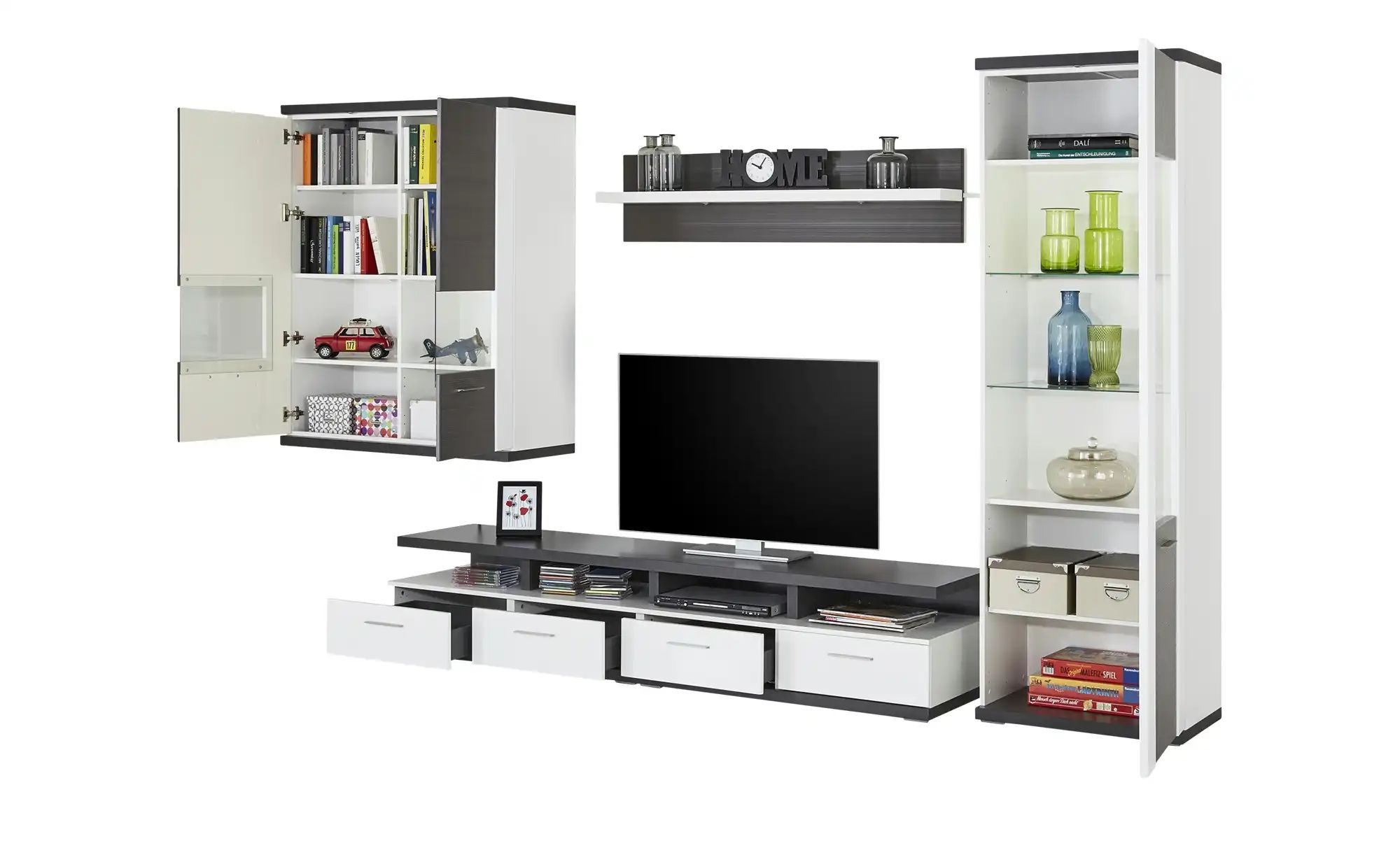 Thumbnail - uno Wohnwand  Titan ¦ grau ¦ Maße (cm): B: 313 H: 207 T: 50.0 Kommoden & Sideboards > Wohnwände - Höffner