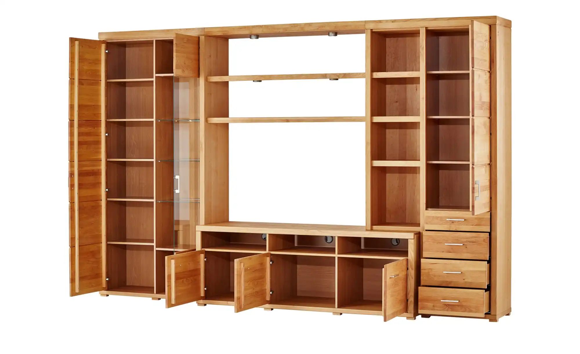 Thumbnail - Woodford Wohnwand Lobos II ¦ holzfarben ¦ Maße (cm): B: 331 H: 214 T: 54.0 Kommoden & Sideboards > Wohnwände - Höffner