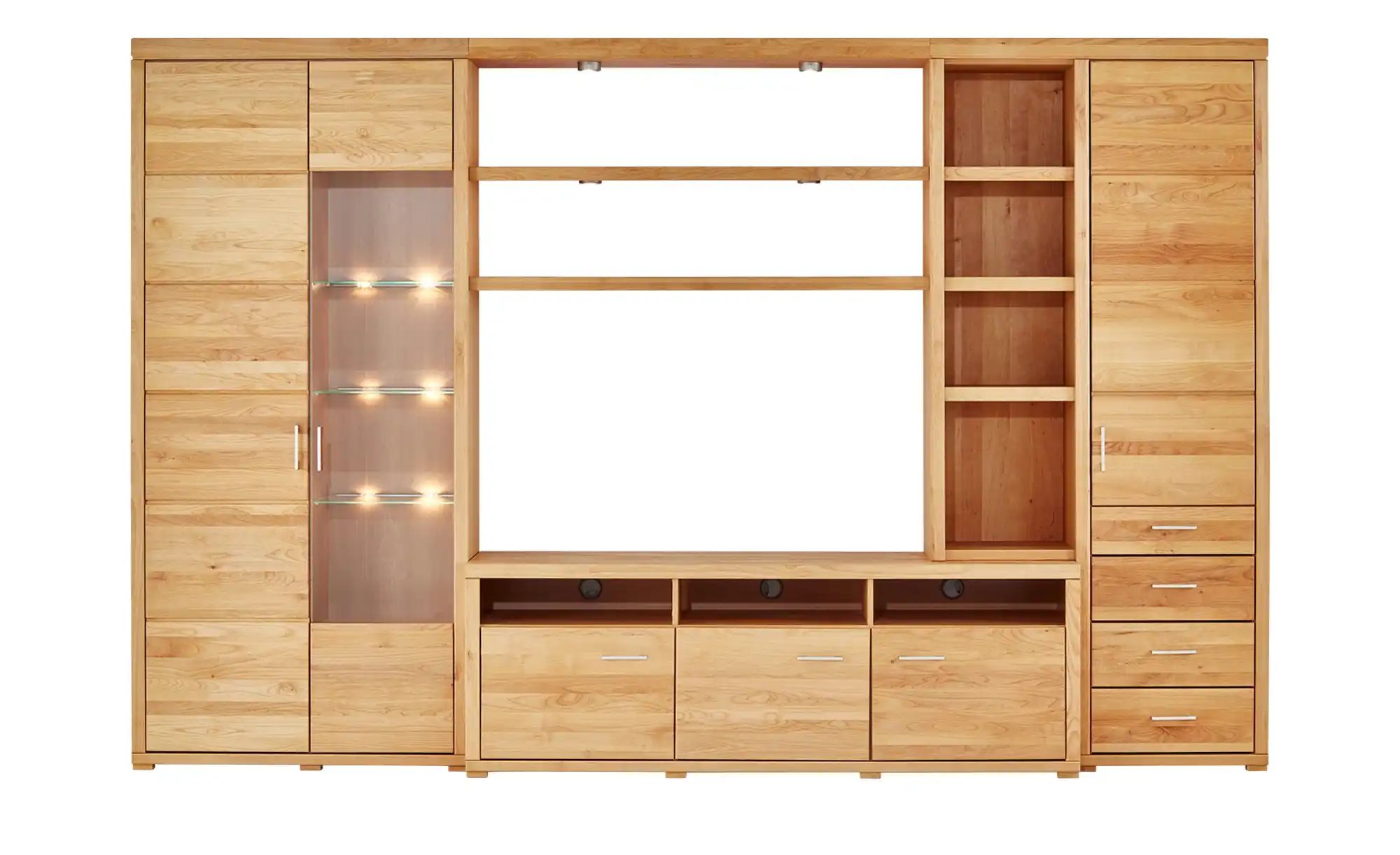 Thumbnail - Woodford Wohnwand Lobos II ¦ holzfarben ¦ Maße (cm): B: 331 H: 214 T: 54.0 Kommoden & Sideboards > Wohnwände - Höffner