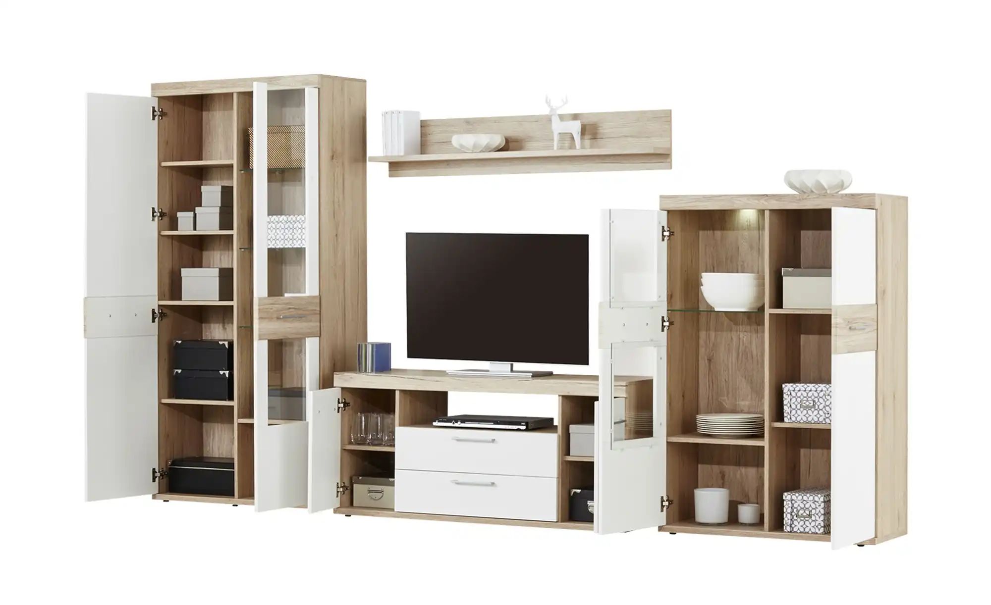 uno Wohnwand  Patryk ¦ weiß ¦ Maße (cm): B: 315 H: 187 T: 45.0 Kommoden & S günstig online kaufen