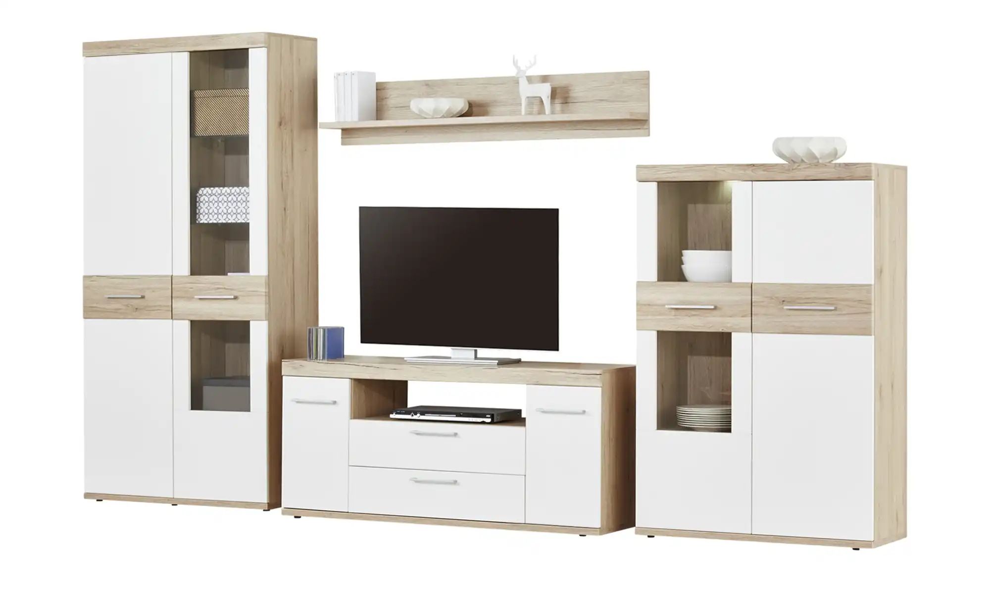 Thumbnail - uno Wohnwand Patryk ¦ weiß ¦ Maße (cm): B: 315 H: 187 T: 45.0 Kommoden & Sideboards > Wohnwände - Höffner