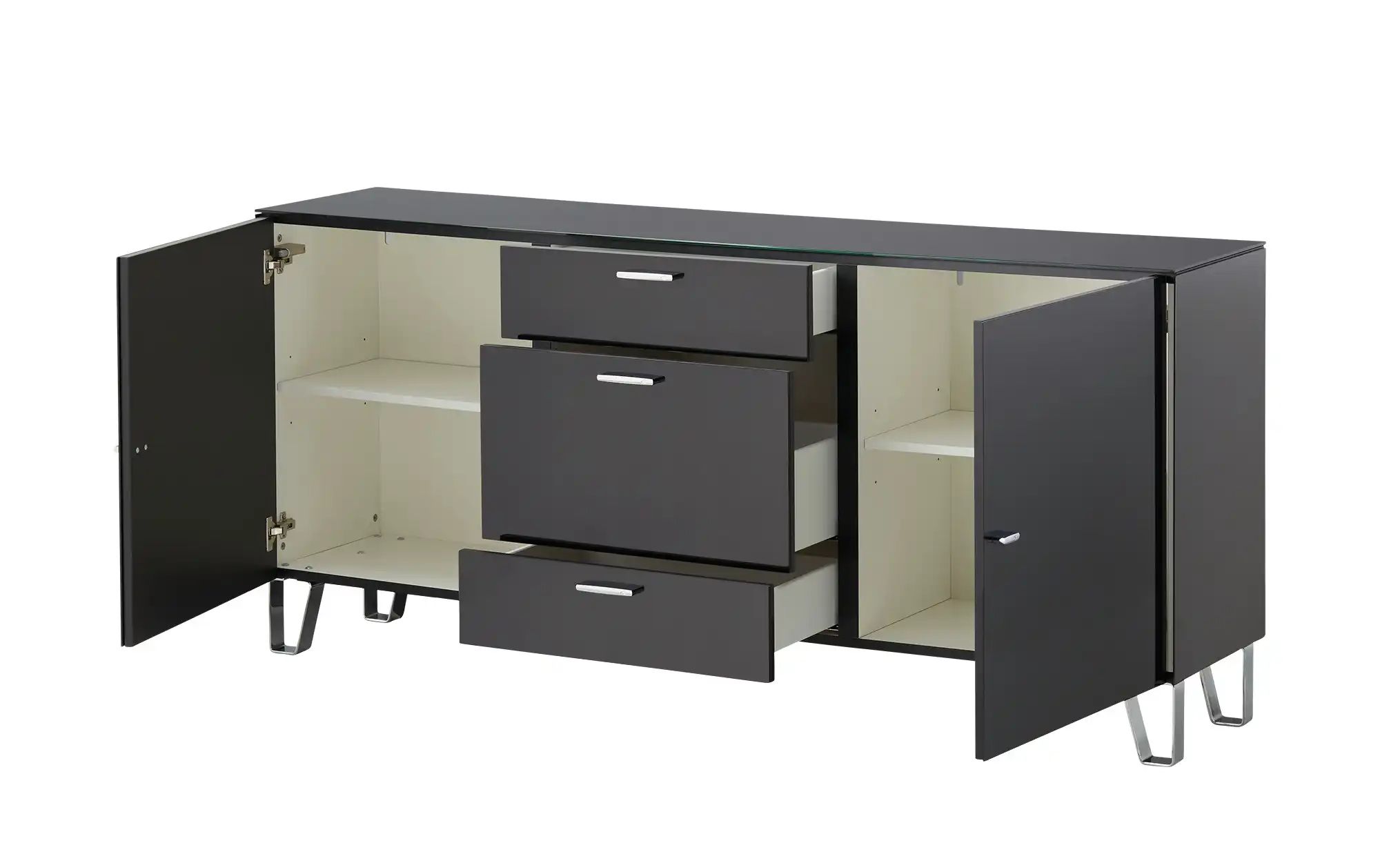 LEONARDO Sideboard  Cube ¦ schwarz ¦ Maße (cm): B: 189 H: 86 T: 42 Kommoden günstig online kaufen