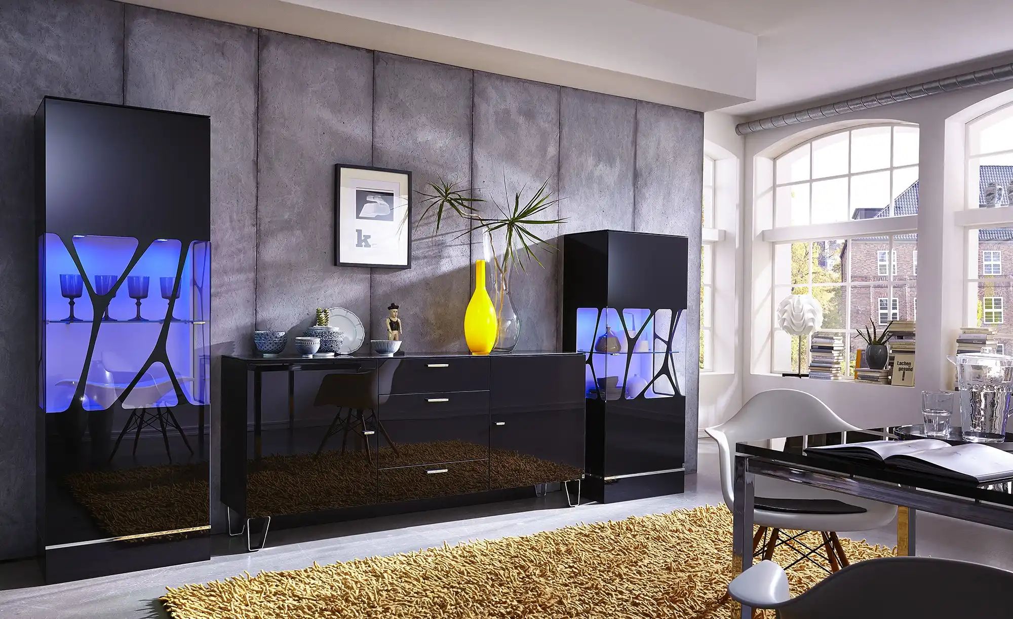 LEONARDO Sideboard  Cube ¦ schwarz ¦ Maße (cm): B: 189 H: 86 T: 42 Kommoden & Sideboards > Sideboards - Höffner