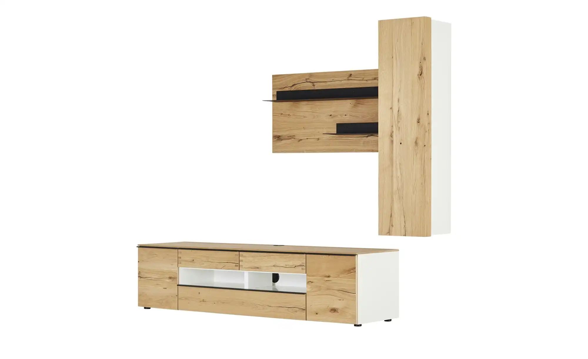 Wohnwand  Light Line 6 ¦ holzfarben ¦ Maße (cm): B: 267 H: 195 T: 55 Wohnwä günstig online kaufen