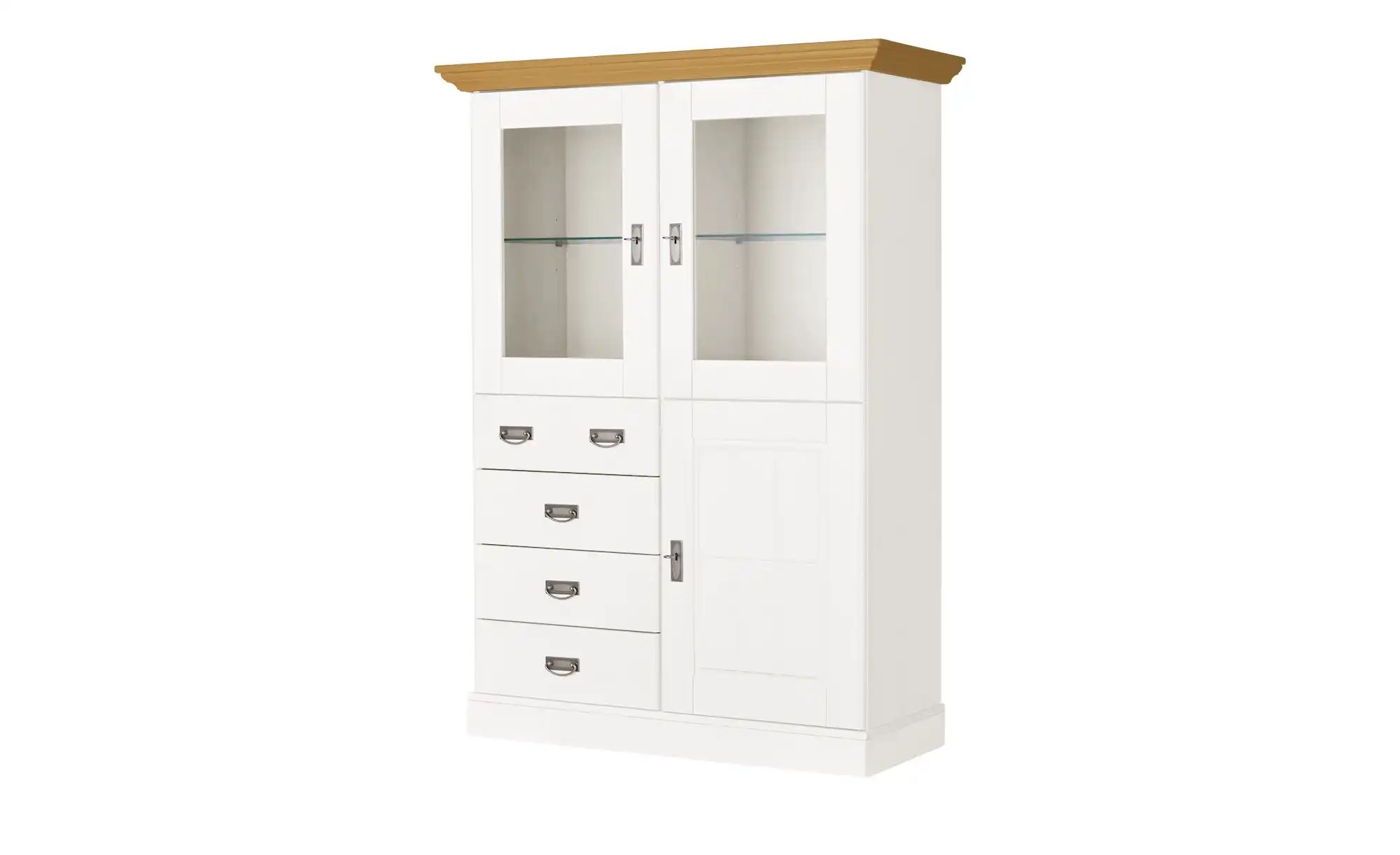 maison bleue Highboard  Florian ¦ weiß ¦ Maße (cm): B: 118,5 H: 163,5 T: 48 günstig online kaufen