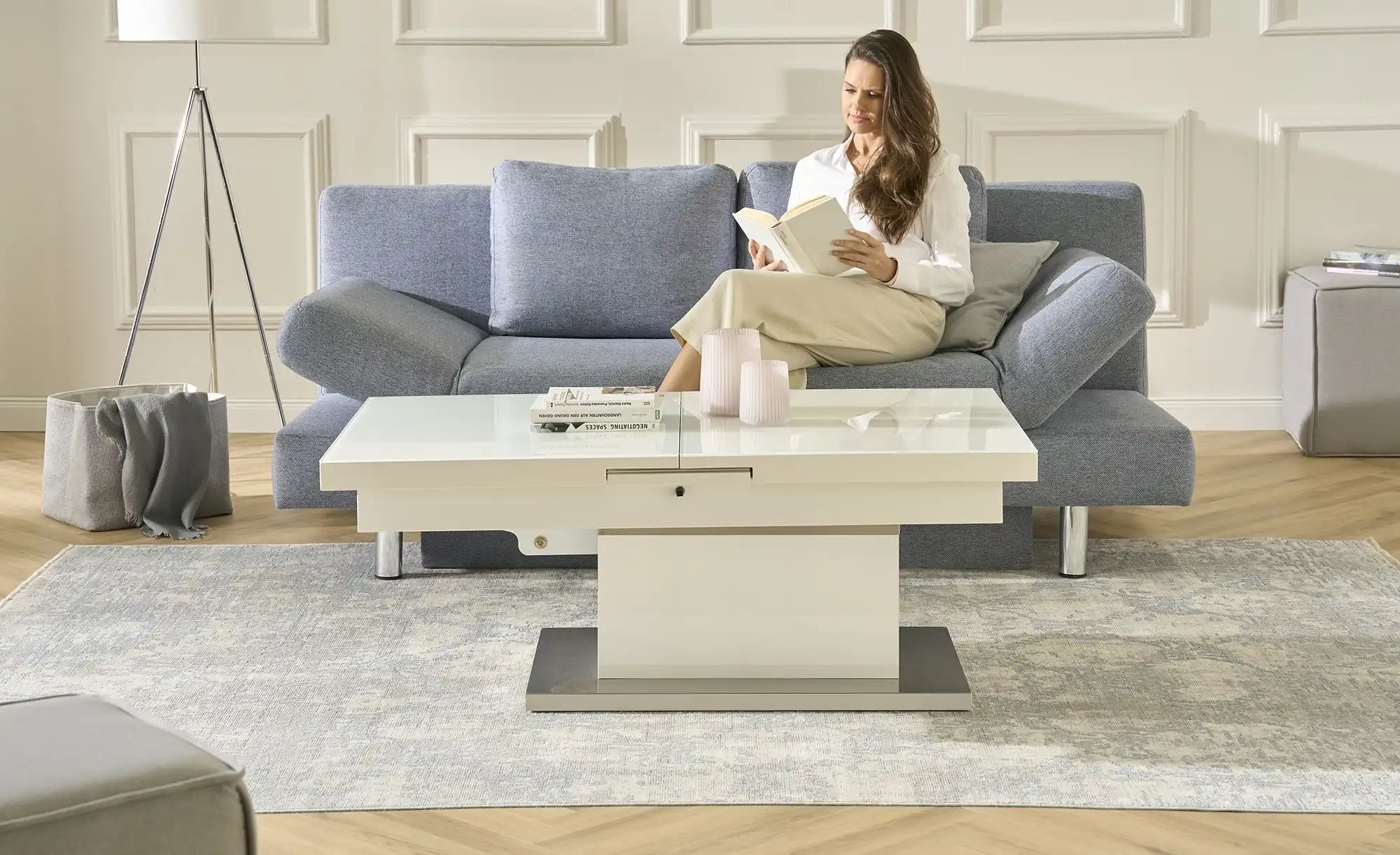 Thumbnail - Couchtisch höhenverstellbar und ausziehbar Grado ¦ weiß ¦ Maße (cm): B: 70 H: 47,5 Tische > Couchtische > Couchtische hö...