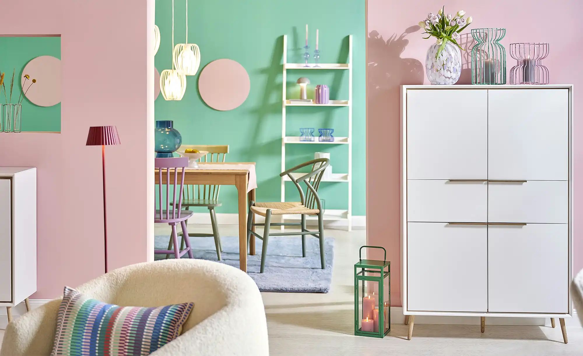 Thumbnail - Leiterregal  Tresa ¦ weiß ¦ Maße (cm): B: 67 H: 191 T: 35.0 Regale > Standregale - Höffner